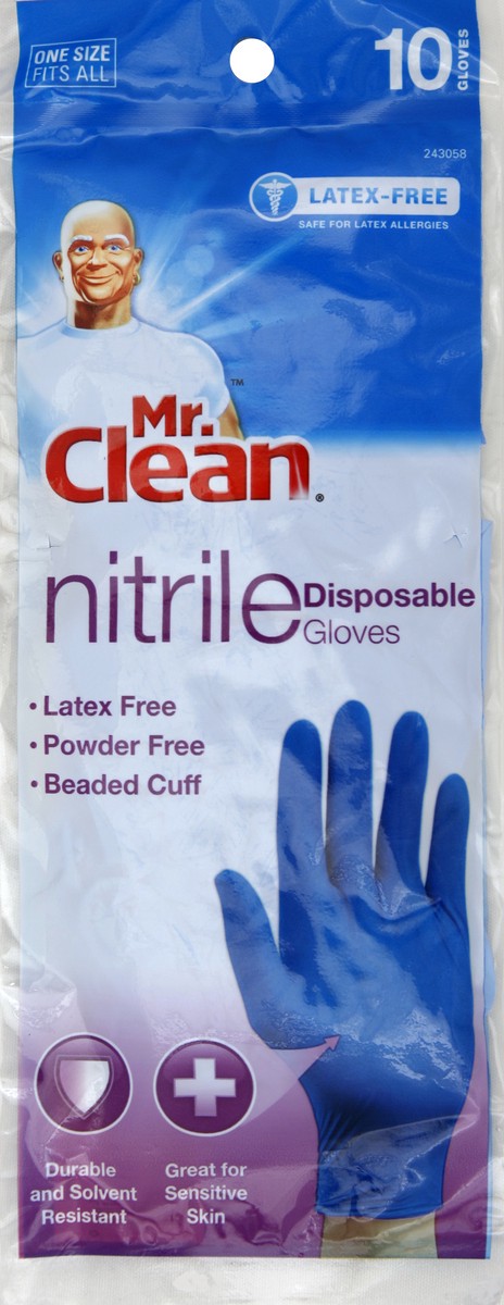 slide 1 of 3, Mr. Clean Disposable Nitrile Glove , 10 ct