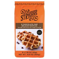 St Pierre Chocolate Chip Belgian Waffles, 6 packs, Pastries, 10.6 oz Bag