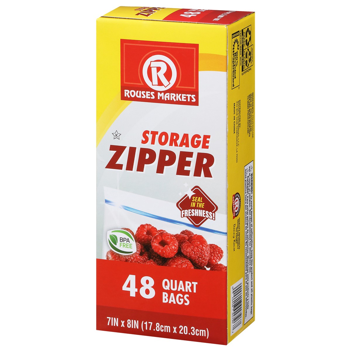 slide 9 of 9, Rouses Markets Quart Storage Zipper Bags 48 ea, 48 ct