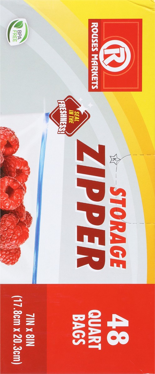 slide 3 of 9, Rouses Markets Quart Storage Zipper Bags 48 ea, 48 ct