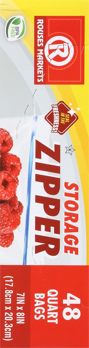 slide 7 of 9, Rouses Markets Quart Storage Zipper Bags 48 ea, 48 ct