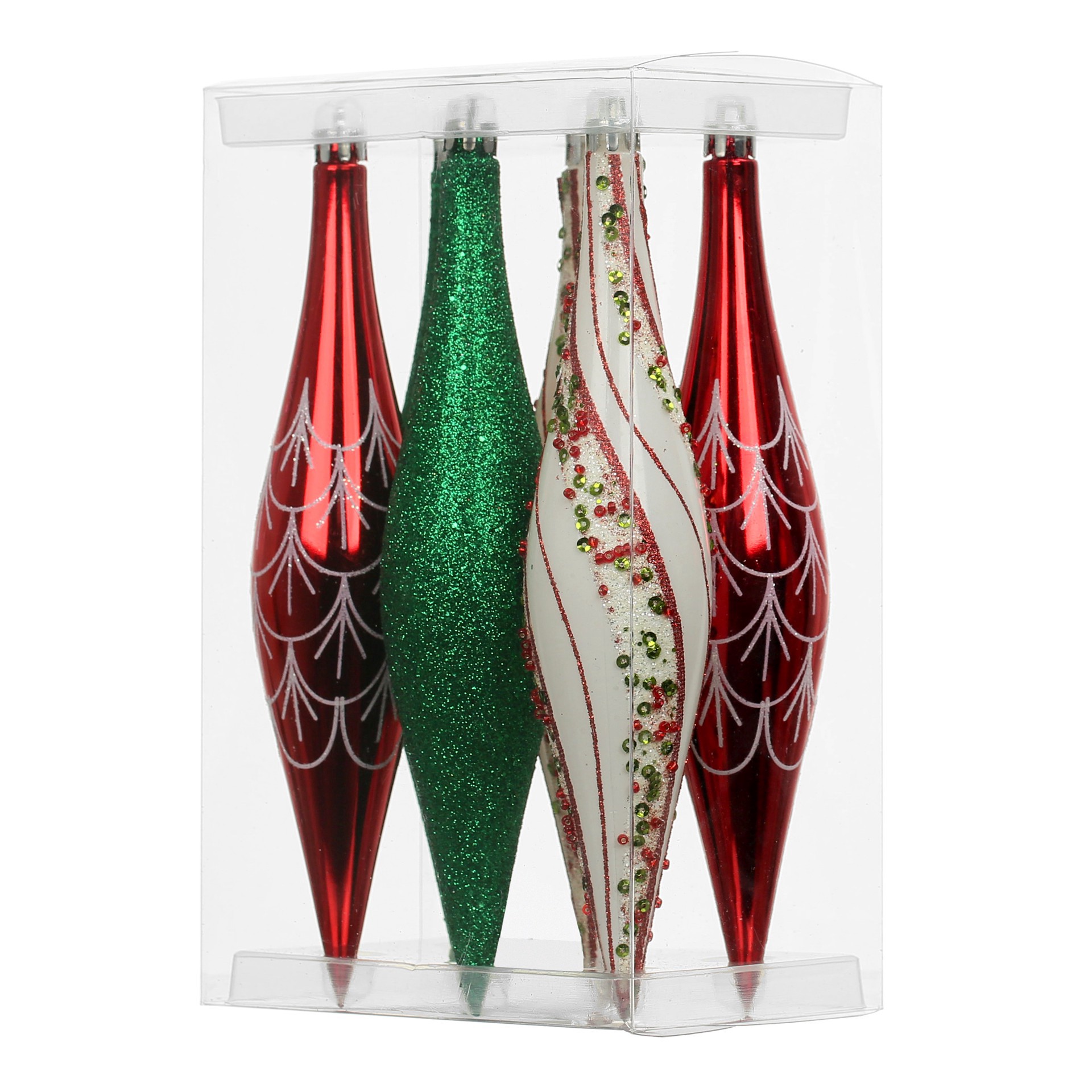 slide 2 of 3, 6 Pack 7.7" Peppermint Lane Shatterproof Teardrop Ornaments By Ashland, 6 ct