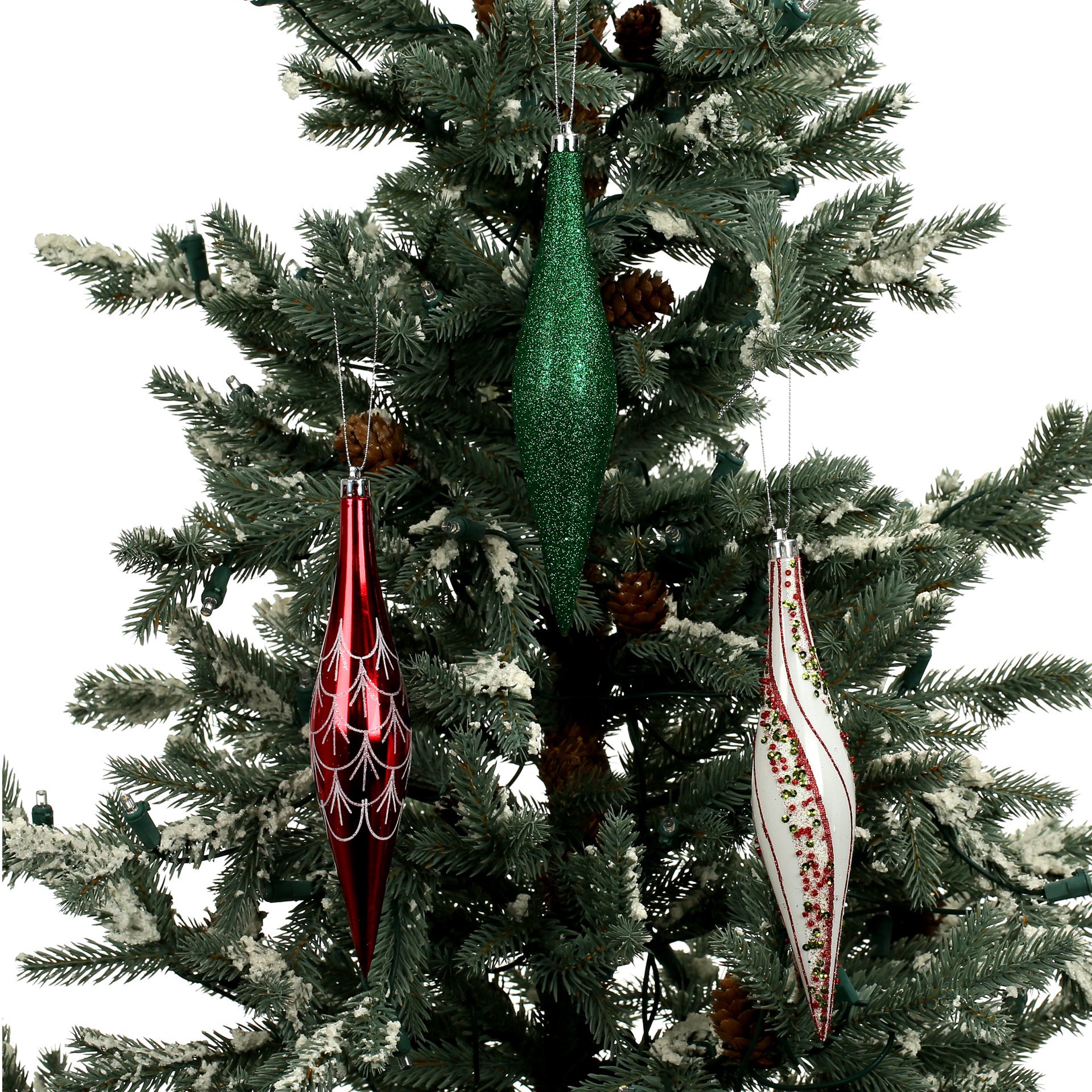 slide 3 of 3, 6 Pack 7.7" Peppermint Lane Shatterproof Teardrop Ornaments By Ashland, 6 ct