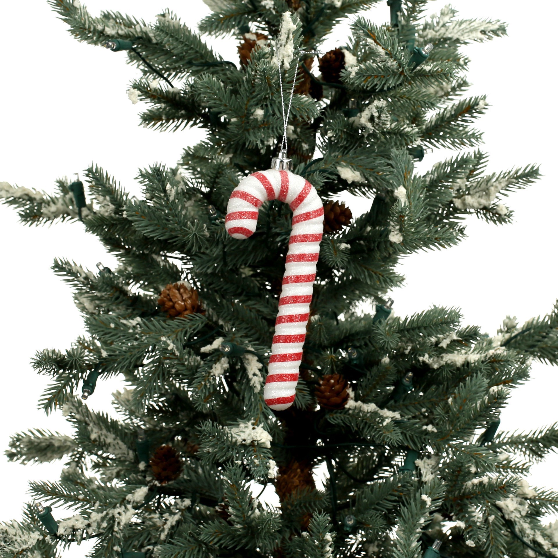 slide 2 of 3, 4 Pack 6.6" Red & White Glitter Shatterproof Candy Cane Ornaments By Ashland, 4 ct