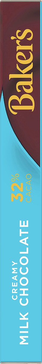 slide 4 of 14, Baker's Creamy Milk Chocolate Premium Baking Bar with 32% Cacao, 4 oz Box, 4 oz