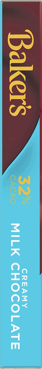 slide 6 of 14, Baker's Creamy Milk Chocolate Premium Baking Bar with 32% Cacao, 4 oz Box, 4 oz