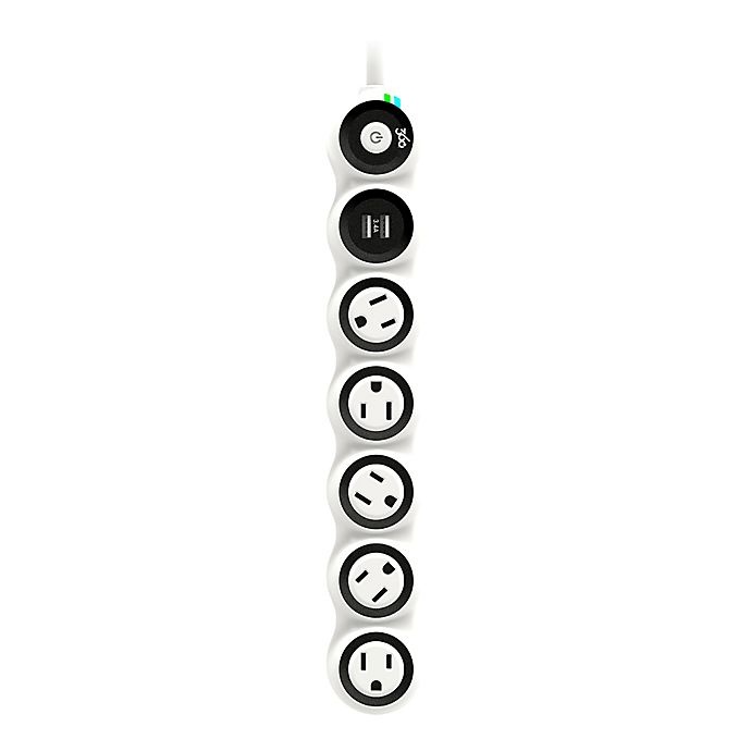 slide 1 of 3, 360 Electrical PowerCurve 3.4 Surge Protector with 5 Rotating Outlets and 2 USB Ports - White, 1 ct