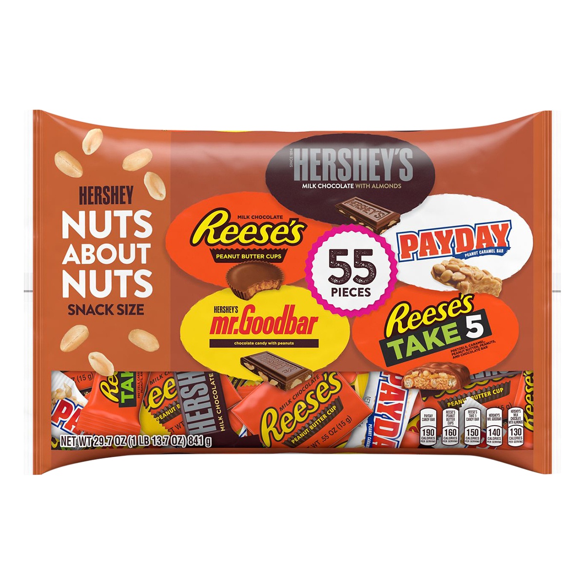 slide 1 of 1, Hershey's Nuts About Nuts Halloween Snack Size Candy Assortment, 29.7 oz