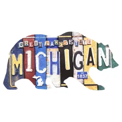 Penrod/Hiawatha Michigan Bear Vintage License Plate Magnet