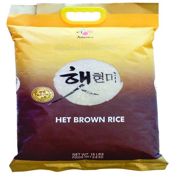 slide 1 of 1, CJ Het Brown Rice, 15 lb