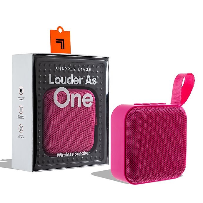 slide 1 of 10, Sharper Image Square Bluetooth Speaker - Neon Pink, 3 in