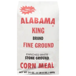 Alabama Stone Ground Enriched White Fine Ground Corn Meal 24 oz