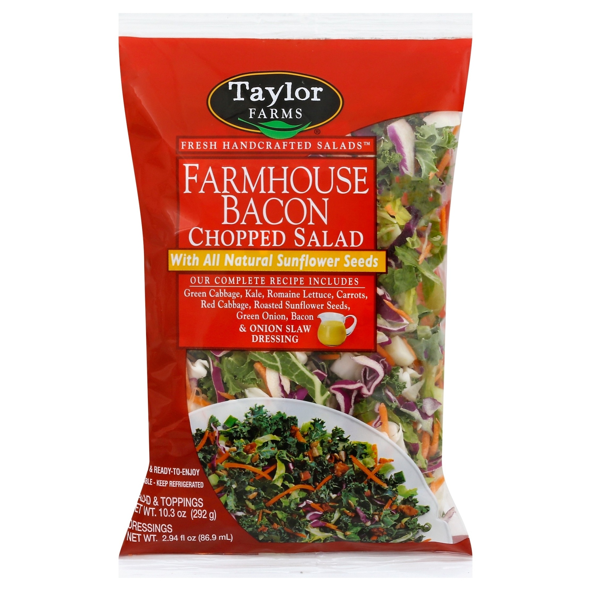 slide 1 of 1, Taylor Farms Chopped Salad Kit Farmhouse Bacon With Sunflower Seeds, 13 oz