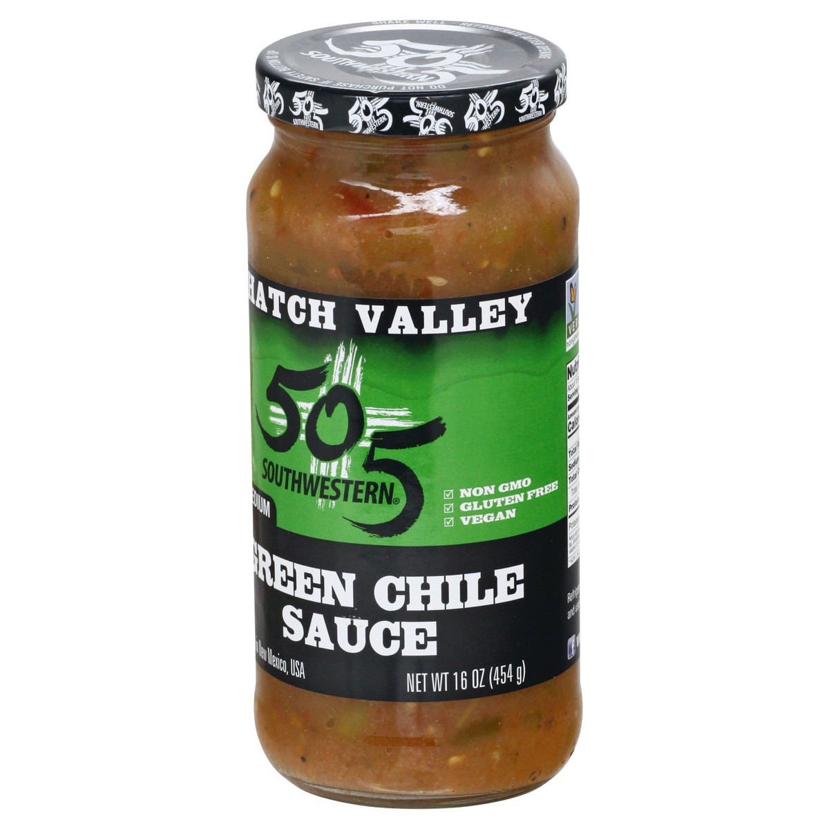 slide 4 of 10, Hatch Valley Medium Flame Roasted Green Chile Cooking Sauce 16 oz, 16 oz
