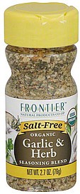 slide 1 of 1, Frontier Co-Op Organic Salt Free Garlic & Herb, 2.7 oz
