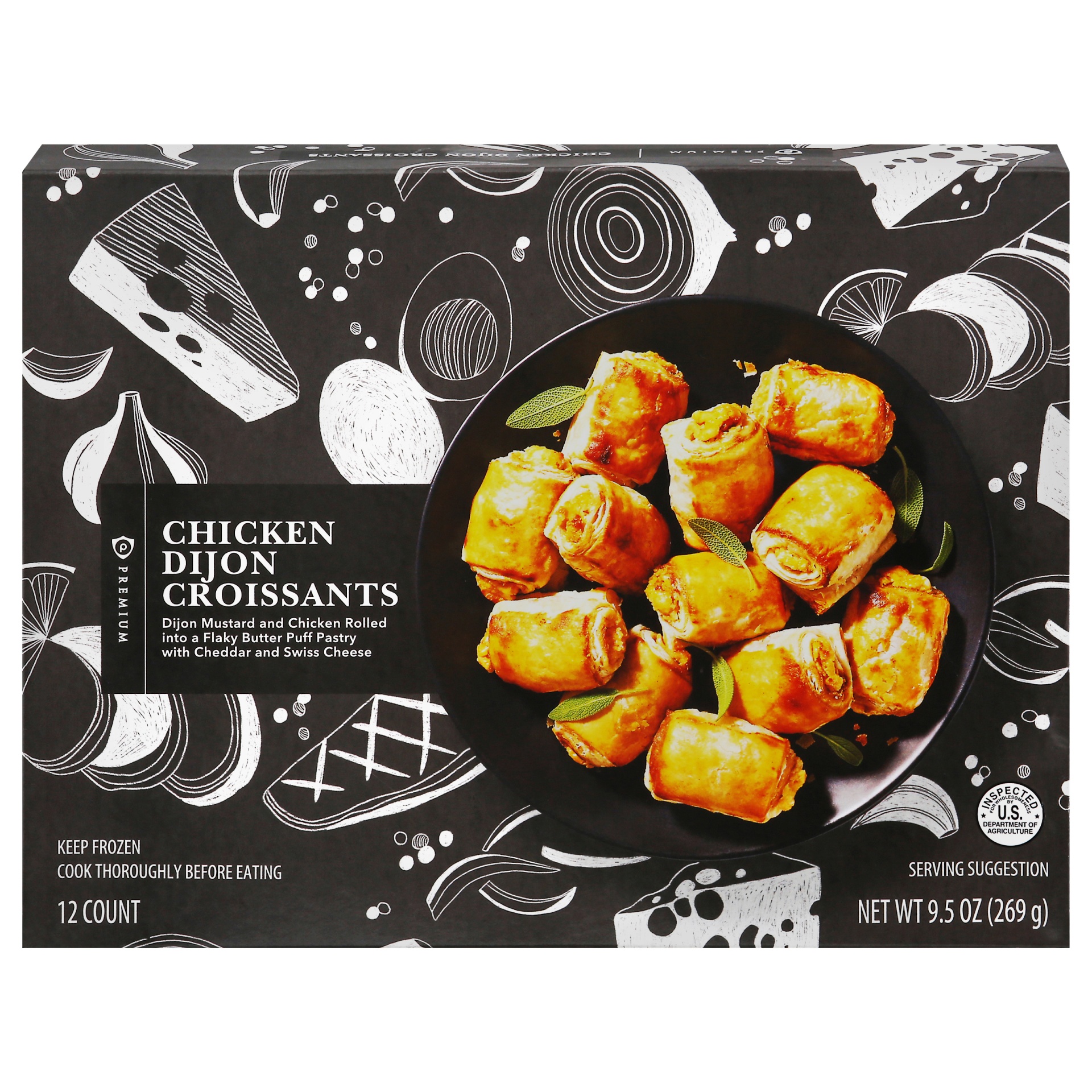 slide 1 of 1, Publix Premium Croissants, Chicken Dijon, 12 ct