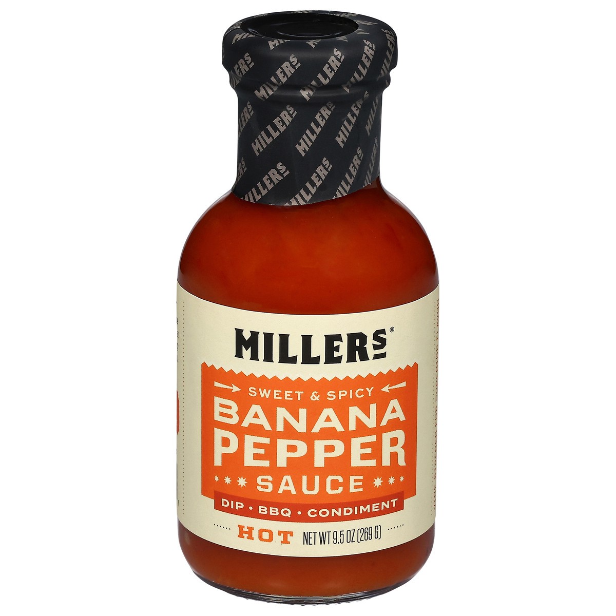 slide 1 of 13, Miller's Hot Banana Pepper Sweet & Spicy Sauce 9.5 oz, 9.5 oz
