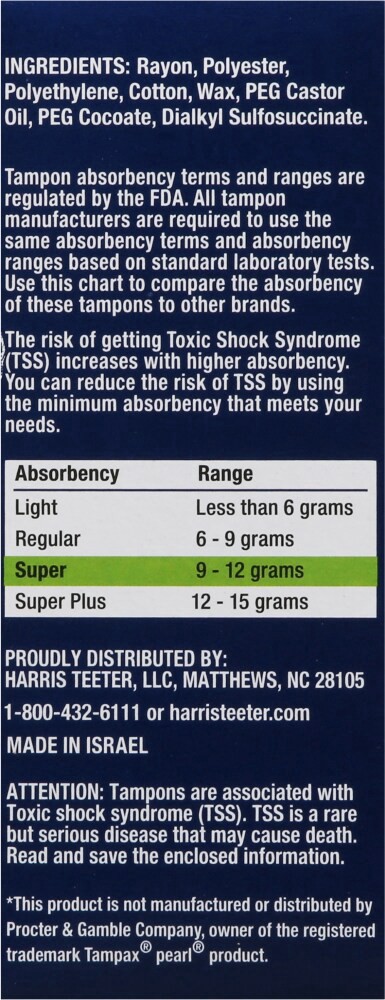 slide 3 of 4, Harris Teeter™ Tampons Super Absorbency Unscented, 18 ct