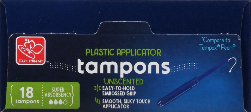 slide 4 of 4, Harris Teeter™ Tampons Super Absorbency Unscented, 18 ct
