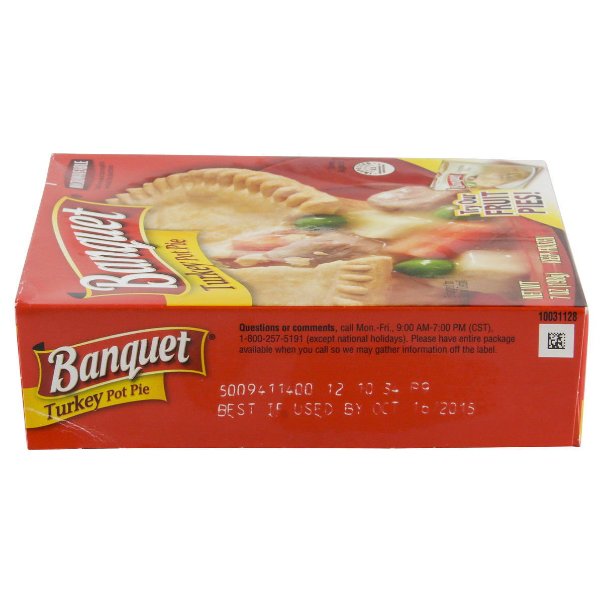 slide 3 of 6, Banquet Turkey Pot Pie, 7 oz