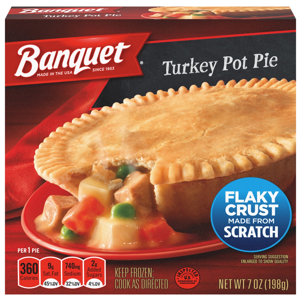 slide 1 of 5, Banquet Frozen Pot Pie Dinner, Turkey, 7 Oz, 7 oz