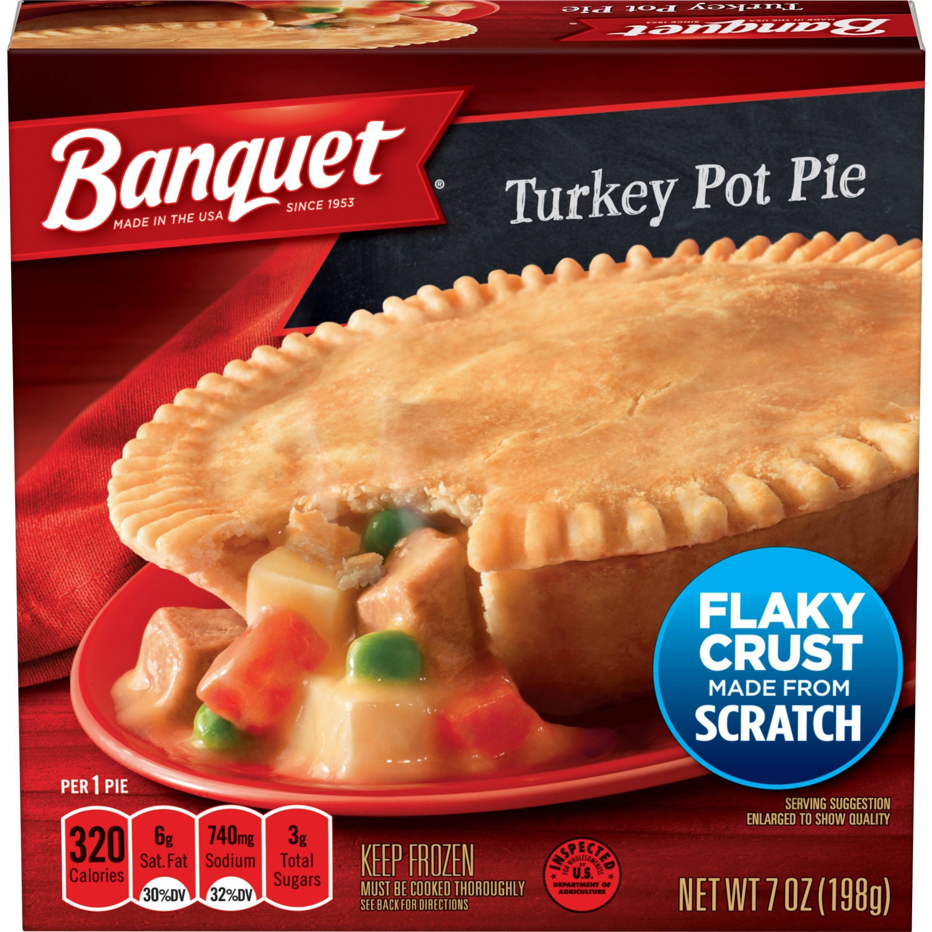 slide 1 of 6, Banquet Turkey Pot Pie, 7 oz
