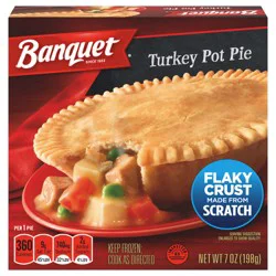 Banquet Frozen Pot Pie Dinner, Turkey, 7 Oz