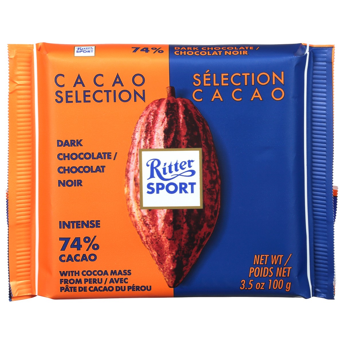 slide 1 of 13, Ritter Sport 74% Cacao Intense Dark Chocolate 3.5 oz, 3.5 oz