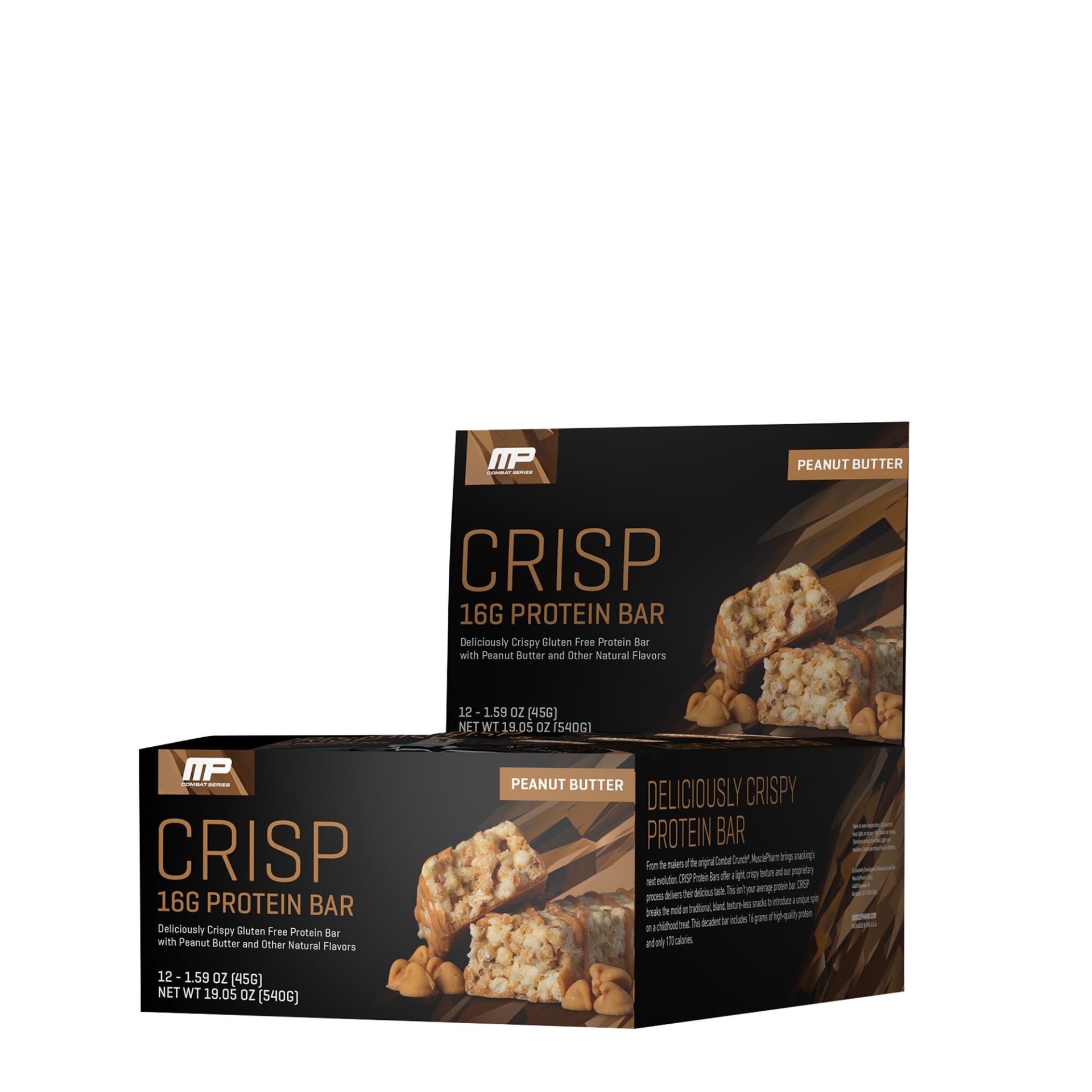 slide 1 of 1, MusclePharm Crisp Protein Bar - Peanut Butter, 12 ct