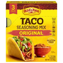 Old El Paso Original Taco Seasoning Mix, Gluten Free, 3 Pack, 3 oz