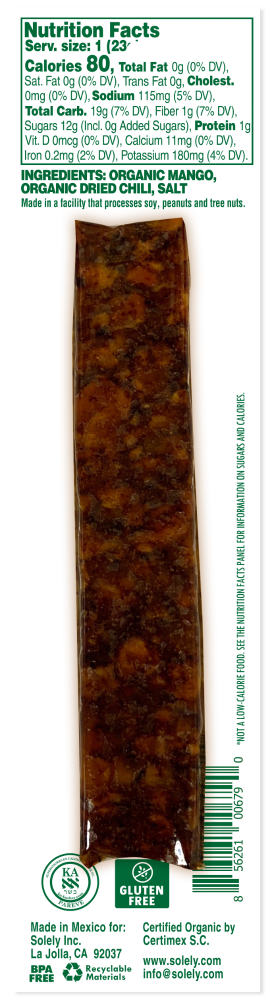 slide 1 of 2, Solely Mango Chili Salt Fruit Jerky, 0.8 oz