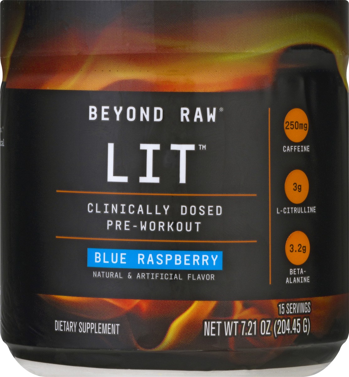 slide 1 of 9, GNC Lit Blue Raspberry Pre-Workout 7.21 oz, 7.21 oz