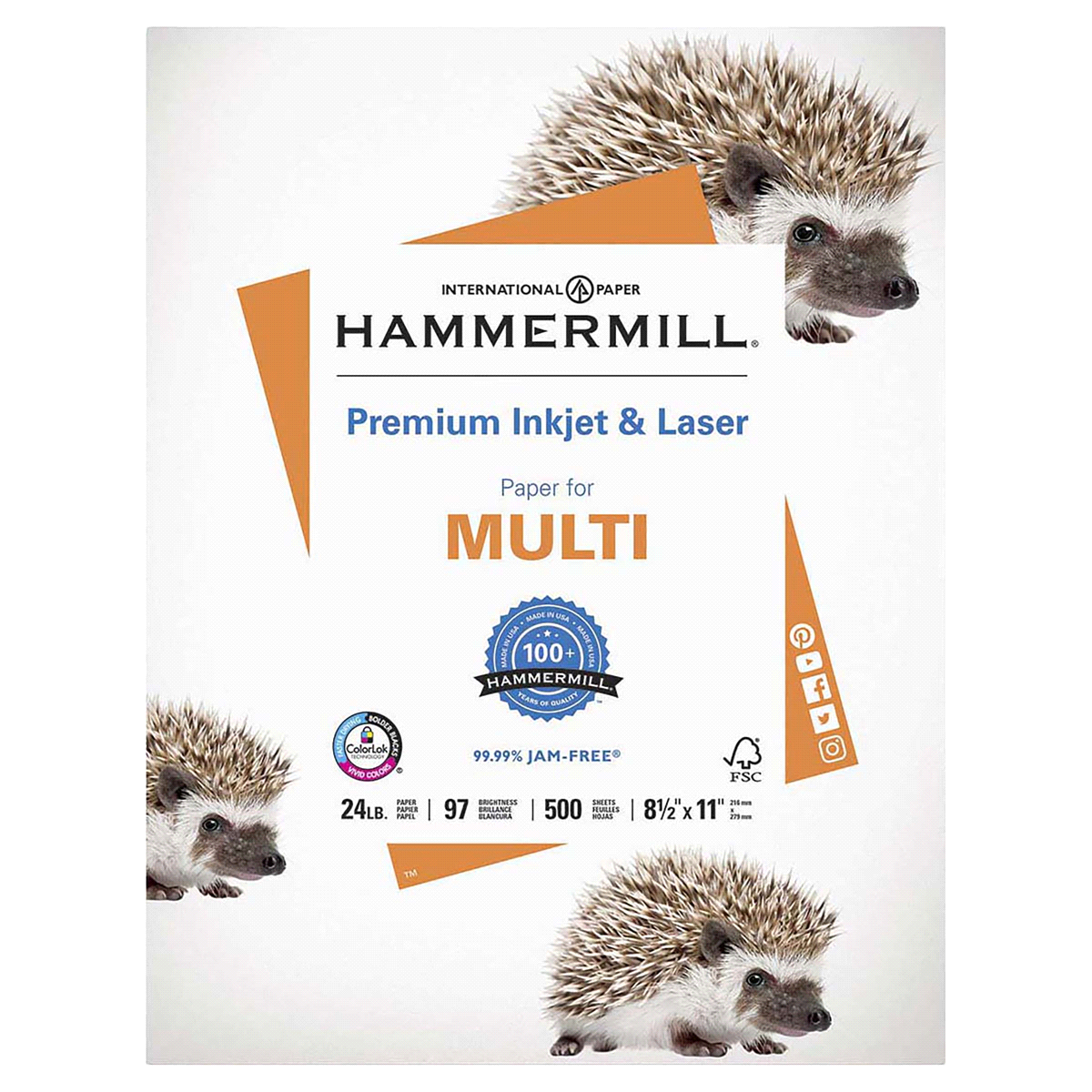 slide 1 of 1, Hammermill Premium Inkjet & Laser Copy Paper, 8.5 in x 11 in