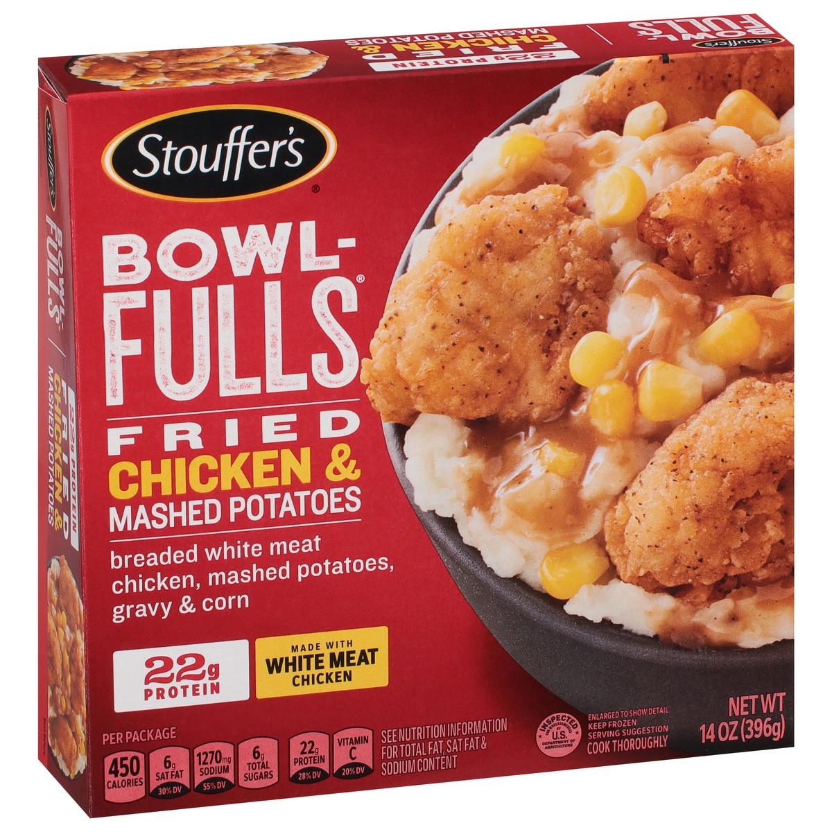 slide 2 of 9, Stouffer's Bowl-Fulls Fried Chicken & Mashed Potatoes Frozen Meal, 14 oz