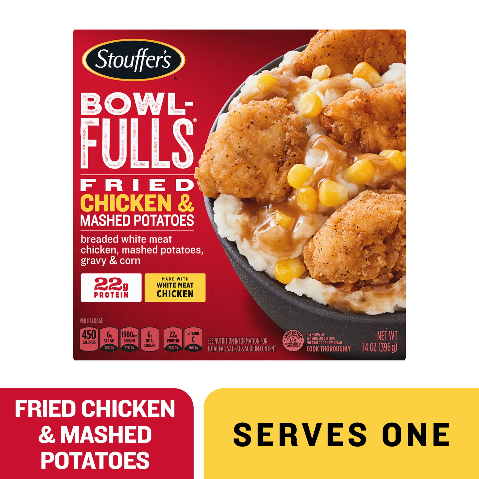 slide 1 of 6, Stouffer's Fried Chicken & Mashed Potatoes, 14 oz
