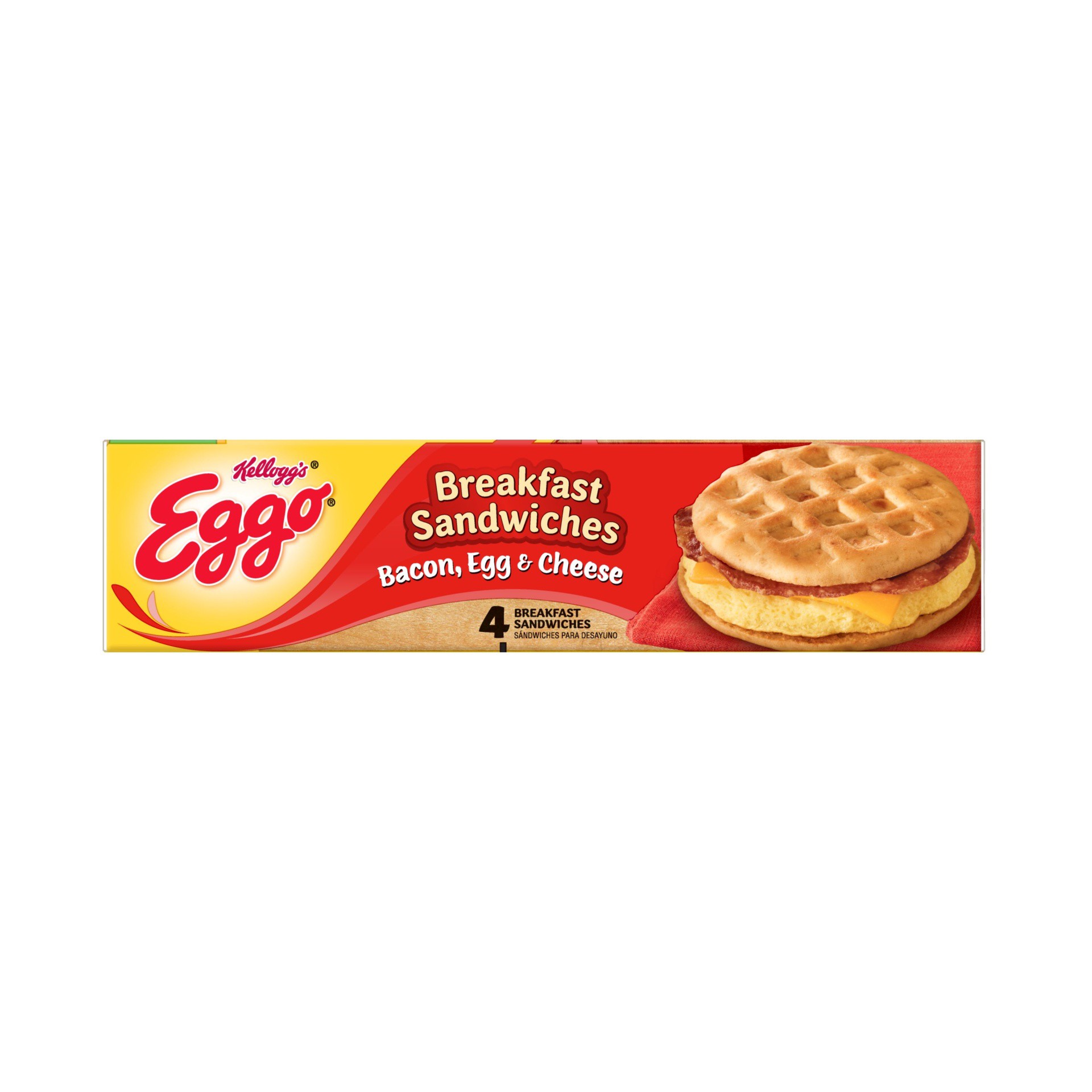 slide 3 of 7, Eggo Bacon Egg & Cheese Breakfast Sandwiches 4 ea, 4 ct