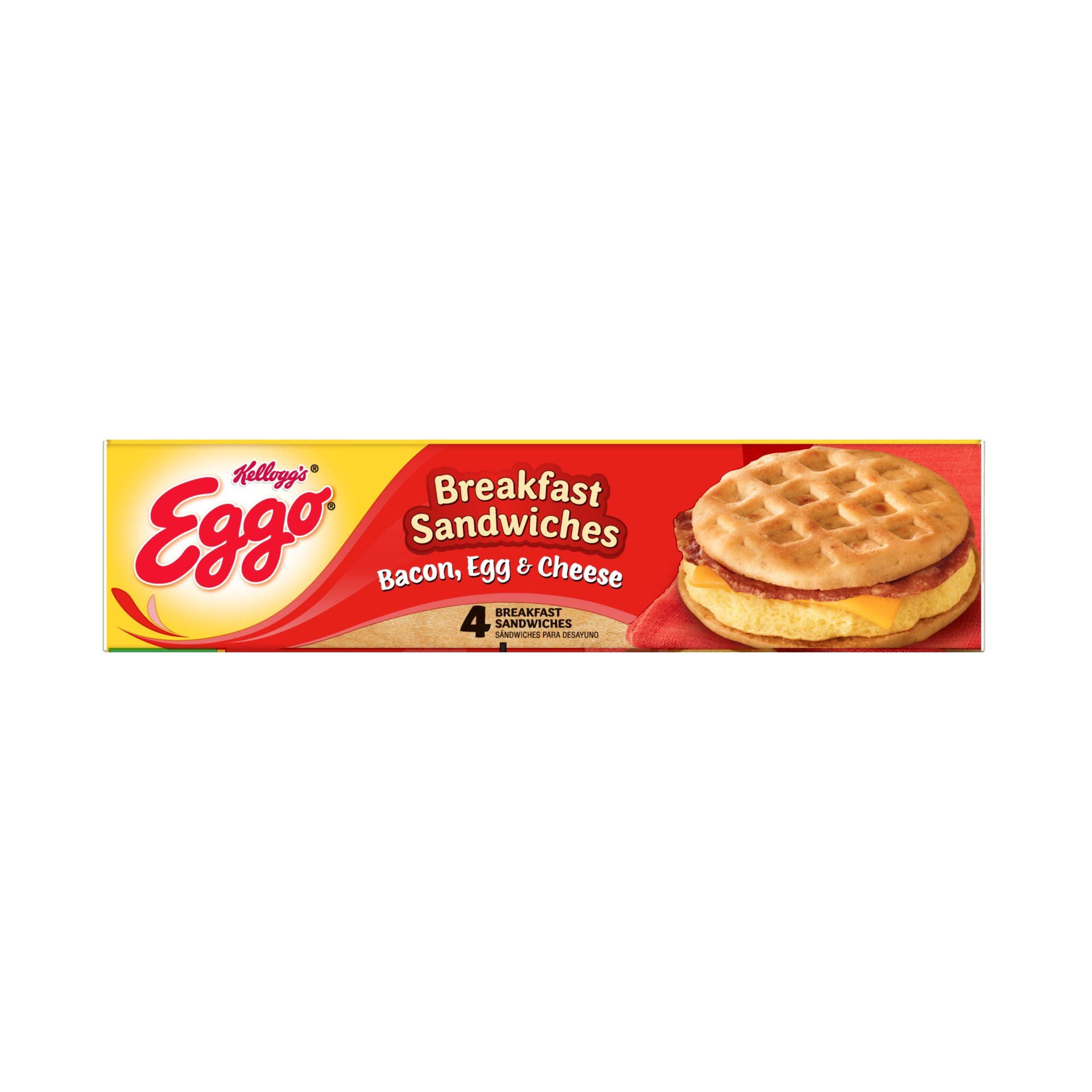 slide 4 of 7, Eggo Bacon Egg & Cheese Breakfast Sandwiches 4 ea, 4 ct