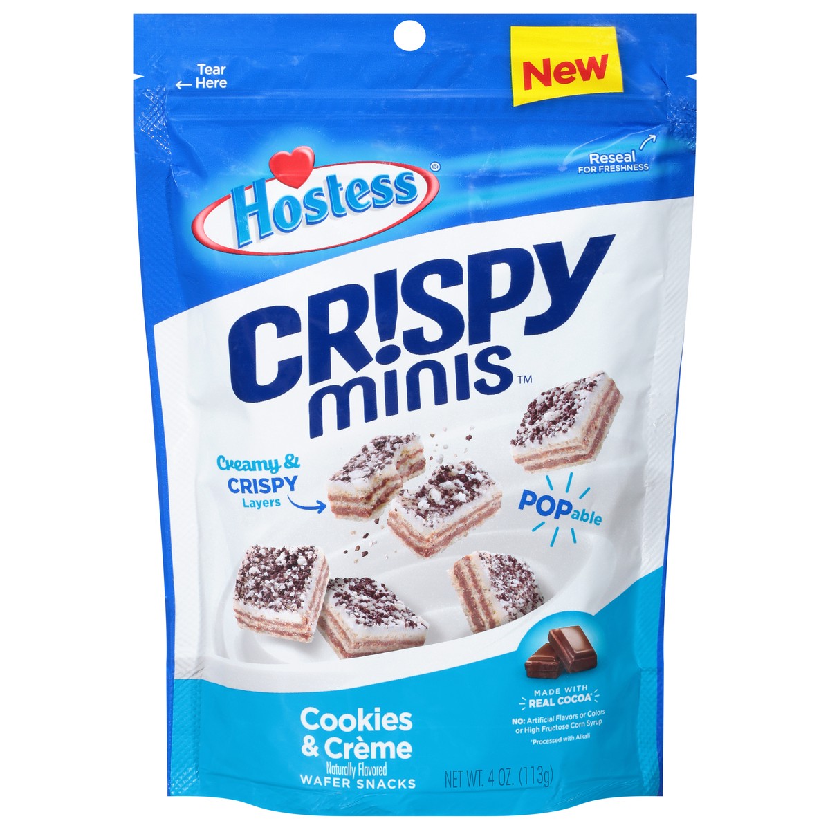 slide 5 of 11, Hostess Crispy Minis Cookies & Creme Wafer Snacks 4 oz, 4 oz