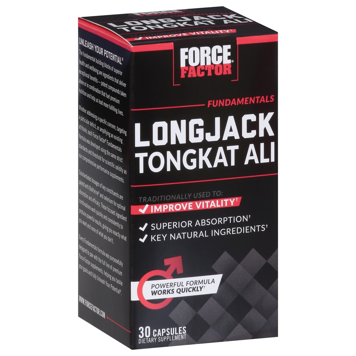 slide 2 of 4, Force Factor Fundamentals Longjack Tongkat Ali 30 Capsules, 30 ct