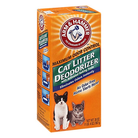 slide 1 of 1, Arm & Hammer Cat Litter Deodorizer With Activated Baking Soda Box, 20 oz