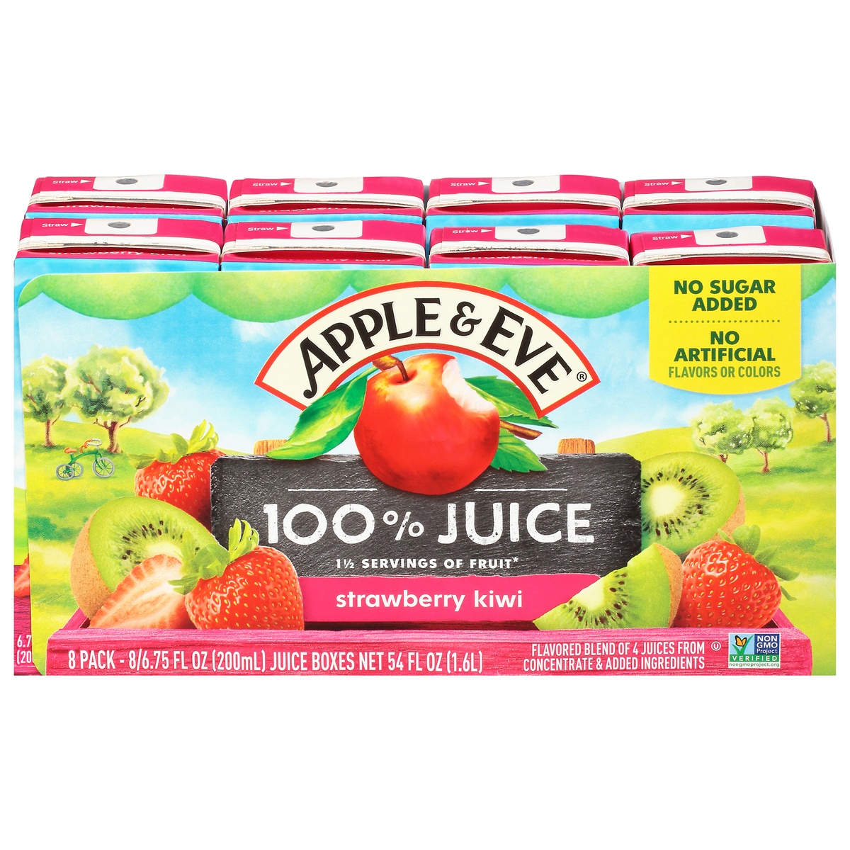 slide 1 of 1, Apple & Eve 100% Juice Strawberry Kiwi, 8 ct; 6.75 oz