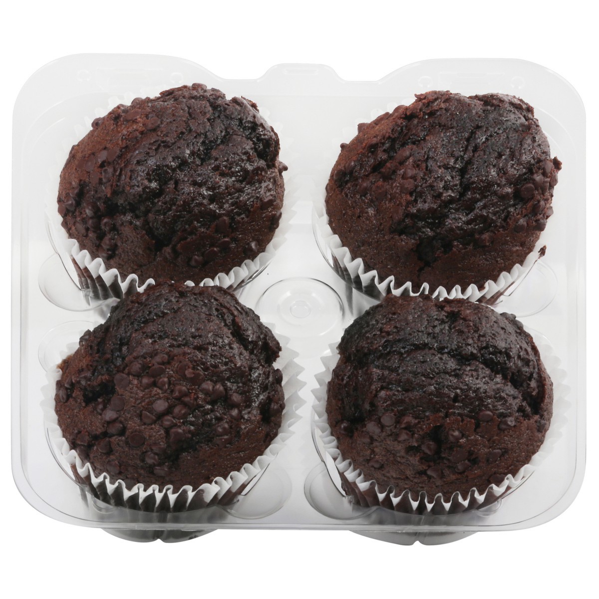 slide 1 of 7, Bakery Fresh Goodness Double Chocolate Muffins 4 ea, 4 ct