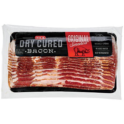 slide 1 of 1, H-E-B Dry Cured Original Bacon, 16 oz