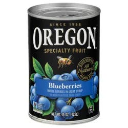 Oregon Fruit Oregon Blueberries, Whole In Light Syrup, 15 oz