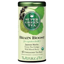 The Republic of Tea Organic Brain Boost Supergreen Tea Bags - Ea