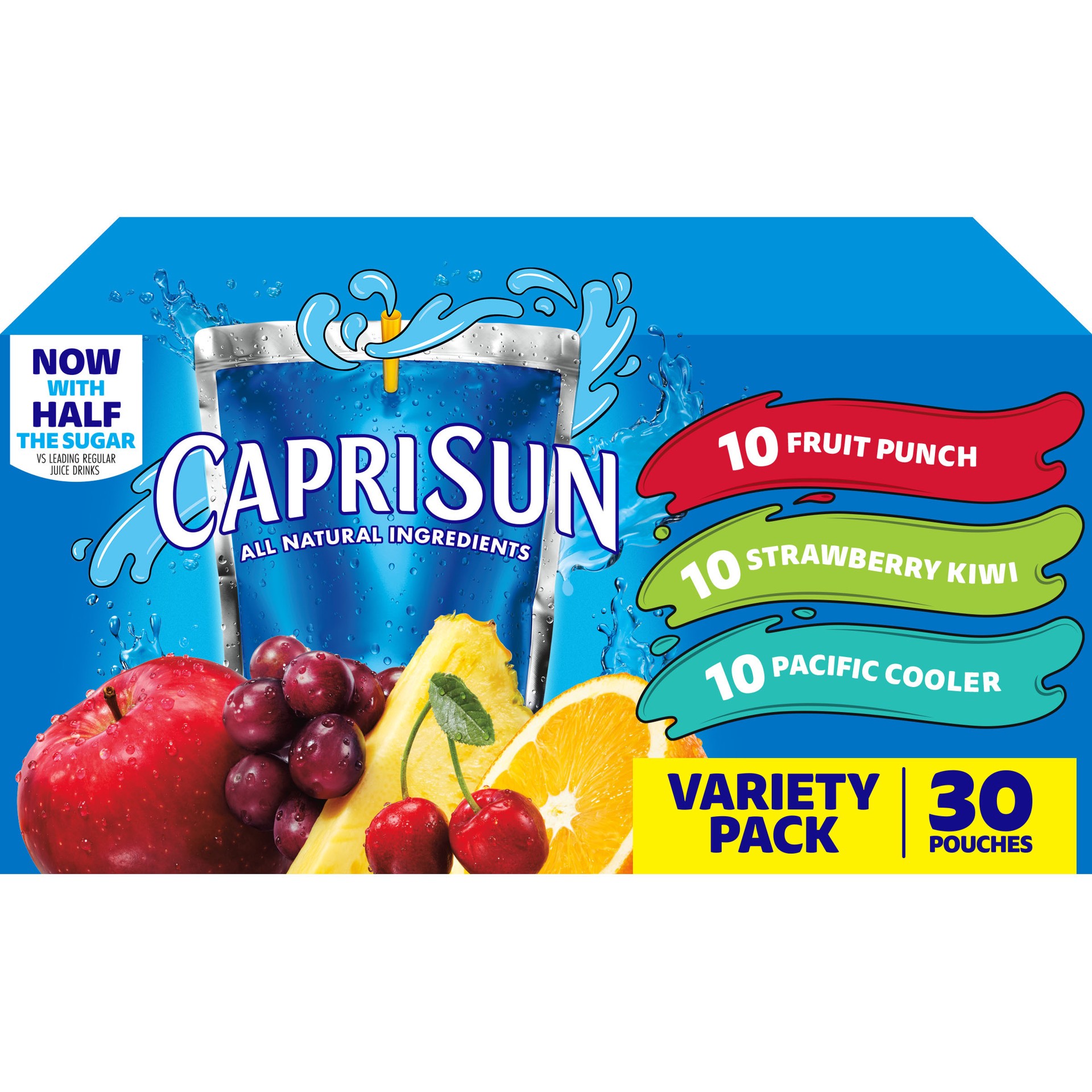 Capri Sun Fruit Punch Strawberry Kiwi And Pacific Cooler Flavored Juice Drink Blend Variety 8329