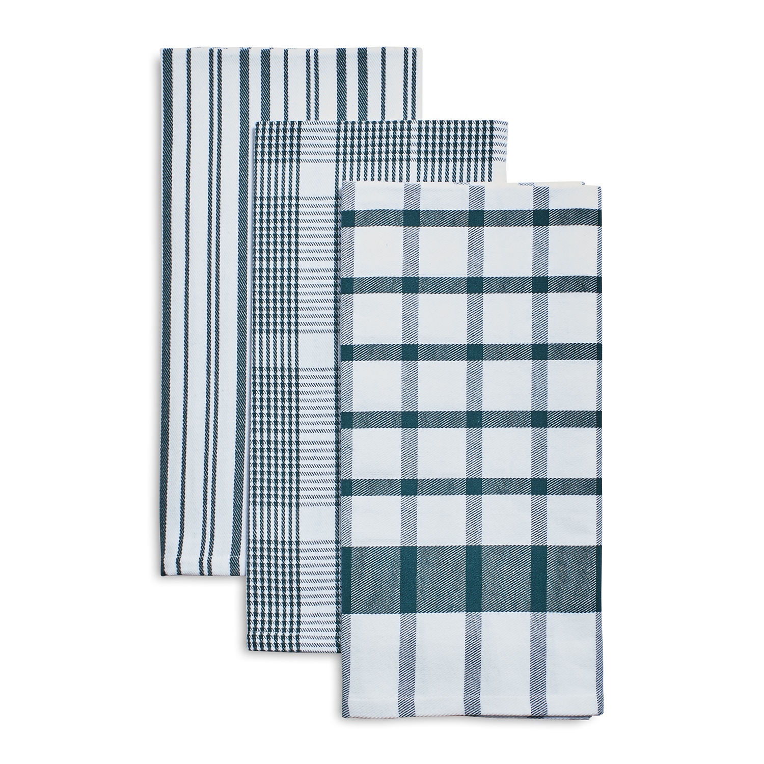 slide 1 of 1, Sur La Table Assorted Twill Kitchen Towels, Teal, 3 ct; 28 in x 20 in