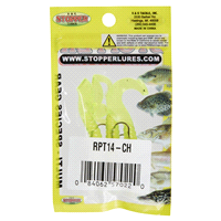 slide 3 of 5, Stopper Lures Rigged Plastic Curl Tail Chartreuse 1/4th oz, 1/4 oz