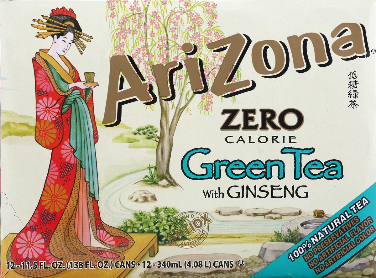 slide 5 of 9, AriZona Green Tea 12 ea, 12 ct
