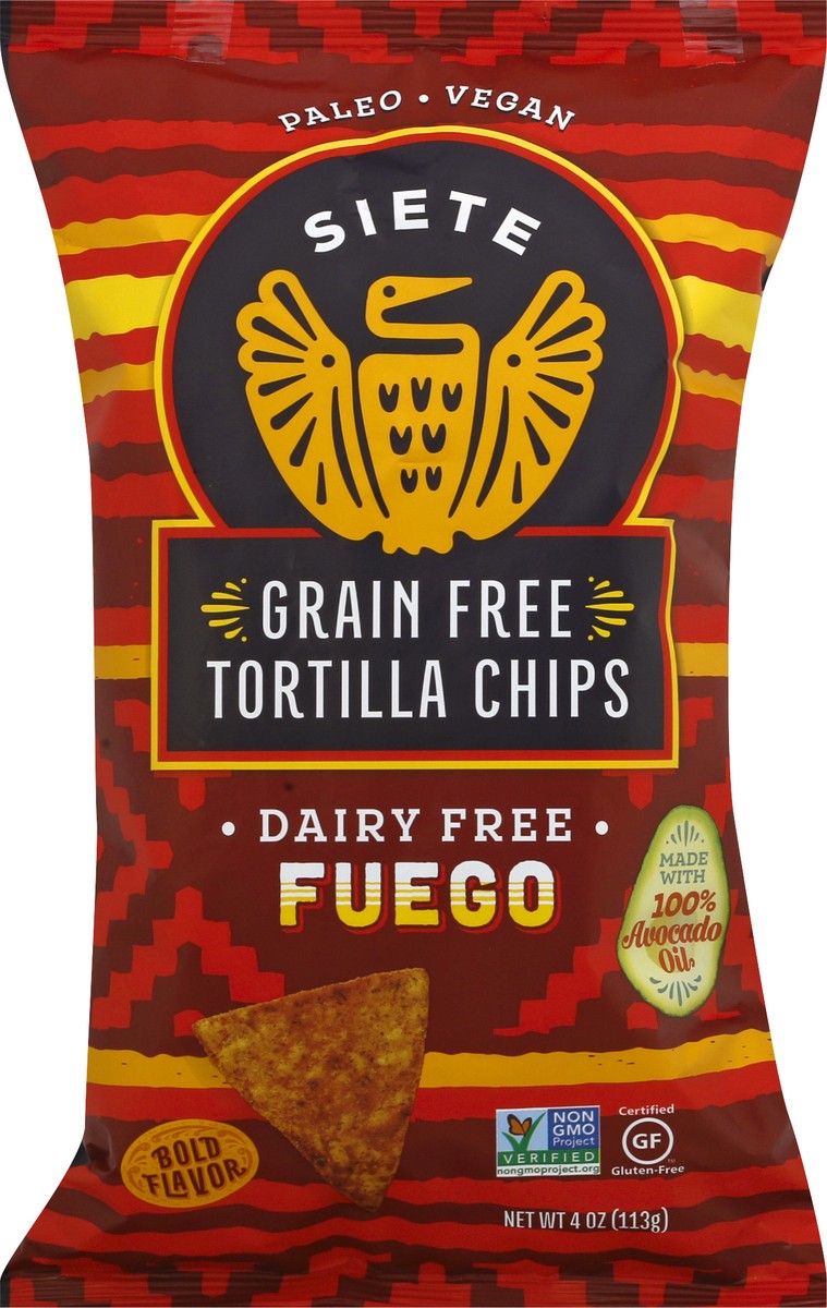 slide 1 of 12, Siete Grain Free Fuego Tortilla Chips 4 oz, 4 oz